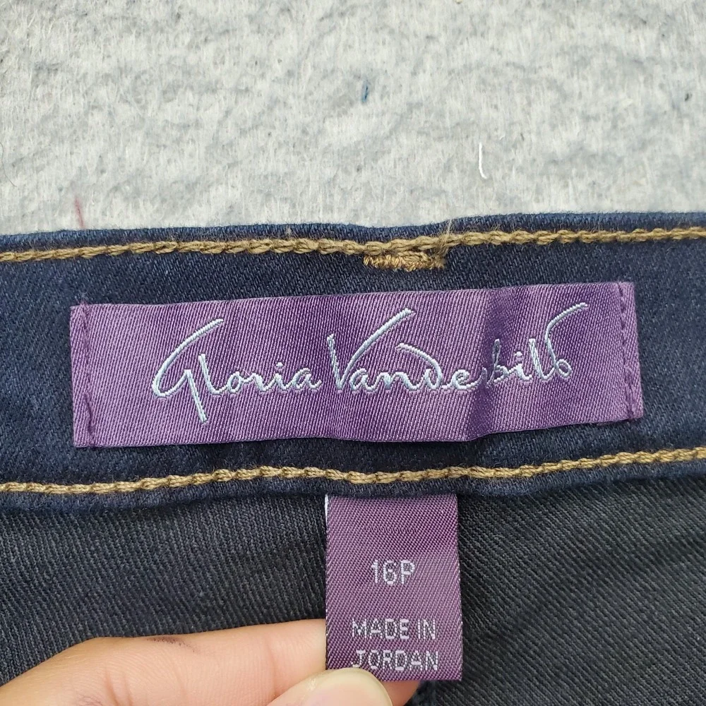 Gloria Vanderbilt Amanda Tapered Leg Jeans Womens 16P Blue Denim Classic Rise
